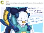  2018 angry anthro ask_blog bra breasts clothed clothing conditional_dnp dialogue duo english_text eyes_closed faceless_female female freckles galaxyoron male mammal mature_female mother mother_and_son mustelid nintendo nipple_outline open_mouth oshawott parent partially_clothed pok&eacute;mon pok&eacute;mon_(species) samurott shaking simple_background son sweat teeth text trembling underwear video_games 