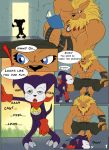  ahegao anthro comic cum cum_in_ass cum_inside digimon digimon_(species) impmon leomon looking_pleasured male muscular penis reading text theoryofstrings 