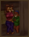  2019 age_difference anthro big_breasts breasts clothed clothing cub disney duo female fur hair hi_res kit_cloudkicker male male/female mammal mature_female older_female open_mouth pants_down partially_clothed raised_clothing raised_shirt rebecca_cunningham size_difference talespin ursid vylfgor young younger_male 