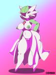  2019 absurd_res beauty_mark big_breasts breasts chivox00 female gardevoir hi_res humanoid nintendo not_furry pok&eacute;mon pok&eacute;mon_(species) pussy solo thick_thighs video_games wide_hips 