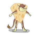  absurd_res annoyed anthro brown_fur cheese costume dairy_products food fur hi_res humor male sergal simple_background sketch skribbleydoo white_background 