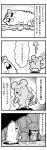  &gt;_&lt; 4koma :3 bkub bonobono buck_teeth cat comic commentary crying emphasis_lines eyes_closed greyscale halftone highres kon&#039;ya_wa_neko-chan monochrome motion_lines mouse no_humans resting rock rodent simple_background speech_bubble talking translation_request tree_branch two-tone_background 