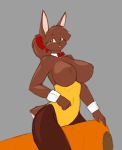  anthro big_breasts breasts carrot curvaceous female food hair lagomorph leporid looking_at_viewer mammal rabbit smile solo starfighter vegetable wide_hips 