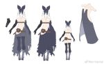  1girl alternate_costume alternate_hairstyle armor ass bandage belt black_dress boots bow breasts dress elbow_gloves from_behind gauntlets girls_frontline gloves haijin hair_bow high_heel_boots high_heels long_hair medium_breasts multiple_views nude pouch shoulder_blades single_gauntlet strap thighhighs tokarev_(girls_frontline) weibo_username 
