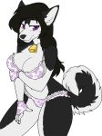  anthro black_hair black_nose canid canine canis digital_media_(artwork) domestic_dog female hair husky looking_at_viewer mammal nordic_sled_dog purple_eyes smile solo spitz standing zyira 