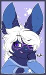  &gt;:3c 2019 absurd_res aelara_(iroxykun) anthro clothing digital_media_(artwork) eyewear female fur glasses hair hi_res iroxykun lagomorph leporid looking_at_viewer mammal ninki_tereva rabbit smile smirk smug solo sweater text tongue tongue_out topwear 