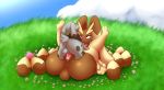  2019 anglo animal_genitalia anthro anus balls blush breasts brown_fur buckteeth bunnelby butt cum cum_in_pussy cum_inside digital_media_(artwork) duo egg erection eyes_closed female feral fur hair hi_res lagomorph leporid lopunny lying male male/female mammal mating_press missionary_position nintendo nipples nude on_back open_mouth orgasm penetration penis pok&eacute;mon pok&eacute;mon_(species) pussy rabbit sex simple_background size_difference small_dom_big_sub smile teeth tongue vaginal vaginal_penetration video_games 