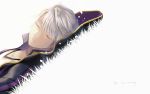  1boy amatari_sukuzakki cloak eyes_closed fire_emblem fire_emblem:_kakusei hood hoodie male_my_unit_(fire_emblem:_kakusei) my_unit_(fire_emblem:_kakusei) nintendo sleeping solo white_hair 