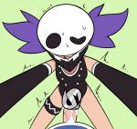  1boy bandanna covered_eyes creatures_(company) cum cum_in_pussy game_freak highres miscon nintendo original pokemon pokemon_(game) pokemon_sm purple_hair team_skull team_skull_grunt vaginal you_(pokemon) 