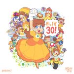  6+girls angry arms_up birthday blue_eyes brown_hair crown crying dress earrings flower_earrings frilled_dress frills gem gloves grin happy high_heels jewelry jumpsuit kart legs looking_at_viewer mario_(series) mario_kart mario_party mario_tennis multiple_girls nintendo orange_dress princess princess_daisy puffy_short_sleeves puffy_sleeves sassy short_sleeves shorts smile smug super_mario_land super_mario_run super_smash_bros. tatanga toad tomboy white_gloves 