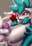  animal_genitalia balls breath butt chastity chastity_cage erection legendary_pok&eacute;mon male nintendo panting paws penis pok&eacute;mon pok&eacute;mon_(species) precum presenting revous shaymin sheath tongue tongue_out video_games 