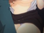  1girl animated animated_gif breast_grab breasts censored fusano_fumie grabbing huge_breasts milk_junkies nipples paizuri panties penis teacher underwear 
