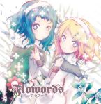  2girls album_cover blonde_hair blue_eyes cover green_eyes green_hair gumi hair_ornament hairband hairpin kagamine_rin mikuriya_wata multiple_girls vocaloid 