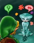  &lt;3 blonde_hair blush clothing egg flower hair humanoid hylian link low_res nintendo nude ocarina_of_time plant princess_ruto shield the_legend_of_zelda unknown_artist video_games zora 