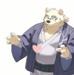  &lt;3 2019 6xiachunqiu7 anthro belly clothing eyewear fur glasses humanoid_hands japanese_clothing kimono leib_(tas) male mammal overweight overweight_male polar_bear simple_background smoking solo tokyo_afterschool_summoners ursid ursine video_games white_background white_fur 