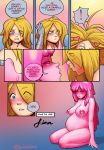  2017 adventure_time anus balls big_breasts blonde_hair blue_eyes blush breasts candy candy_humanoid candy_people_(at) cartoon_network clothing comic duo english_text female finn_the_human food food_creature food_humanoid hair hi_res huge_breasts human humanoid internal kissing lactating living_candy long_hair male male/female mammal open_mouth penis pink_eyes pink_hair pregnant princess_bubblegum pussy sex text tongue tongue_out zillionaire 