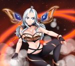  1girl blue_eyes breasts claudia_dragneel cleavage fairy_tail large_breasts league_of_legends long_hair midriff mirajane_strauss navel 