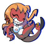  1:1 2019 anthro breasts chibi digital_media_(artwork) female fish hair hi_res mammal marine moaina nipples nude piercing shark short_stack simple_background smile solo teeth thick_thighs vanilla-pete wide_hips 