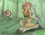  cervid clothing forest gun lingerie mammal ranged_weapon solo target tree ulariogryphon weapon 