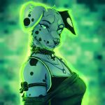  1:1 anthro breasts canid canine canis dalmatian digital_media_(artwork) domestic_dog dottipink female green_eyes hi_res looking_at_viewer mammal sharfluffz shariea smile solo 