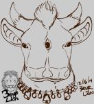  ambiguous_gender bell bovid bovine cattle horn jewelry mammal multi_eye multi_nose multi_snout necklace sanaki threeeyelion 
