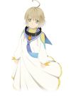  1boy bell blonde_hair child clothes collar green_eyes laphicet_(tales) long_hair looking_at_viewer male_focus official_art serious simple_background solo standing tales_of_(series) tales_of_berseria 