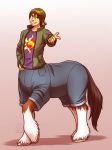  centaur clothing equid equine equine_taur hi_res jacket jeans male mammal myke_greywolf pants shirt solo taur topwear zoreltheazure 