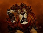  conjoined drachemetzger felid feral lion male mammal multi_face multi_head open_mouth pantherine yawn 