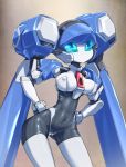  1girl blazermate blue_eyes breasts cameltoe cleavage female medarot navel no_humans no_mouth pochincoff solo 