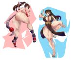  2girls ass breasts capcom chun-li huge_ass huge_breasts king_of_fighters mr106 multiple_girls muscle shiranui_mai sideboob street_fighter 