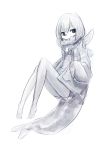  absurd_res animal_humanoid black_and_white clothed clothing female fish hair hi_res humanoid jacket kemono marine menyang monochrome simple_background solo white_background 