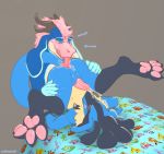  anal anus balls bed blush cum dragon felching fur furred_dragon hi_res horn invalid_tag luca lucario male male/male nintendo on oral pawpads paws penis pok&eacute;mon pok&eacute;mon_(species) pullmytail rimming sex silvia_(pullmytail) tongue tongue_out video_games 