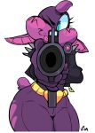  alpha_channel anthro blue_eyes chiropteran female gun mammal one_eye_closed ranged_weapon simple_background solo sophie_slam tongue tongue_out transparent_background vimhomeless weapon 