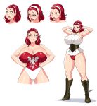  1girl breasts cleavage devil-v full_body highres huge_breasts muscle muscular_female original red_hair wrestler 