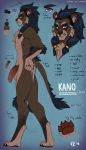  2018 anthro balls biceps big_penis black_hair blue_eyes butt casual_nudity chest_tuft claws digital_media_(artwork) digitigrade english_text fangs felid feline fluff-kevlar fur grey_fur hair headshot humanoid_penis kano_(fluff-kevlar) lion looking_at_viewer male mammal model_sheet muscular muscular_male nude pantherine pawpads paws pecs penis simple_background smile solo standing teeth text toes tribe_of_shawri tuft whiskers 