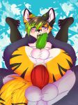  ahegao anal anal_penetration blush bound cum cum_inside foxgear hi_res hybrid looking_pleasured male male/male open_mouth penetration strive tongue tongue_out zane_krutiz 