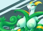  anthro areola big_breasts breasts female latiar long_tongue nintendo nipples nude pok&eacute;mon pok&eacute;mon_(species) pok&eacute;morph red_eyes reptile scalie serpentine serperior solo tongue tongue_out video_games 