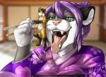  felid female_pred hybrid mammal open_mouth oral_vore saliva size_difference smile teeth tongue tongue_out touchofsnow vore zane_krutiz 