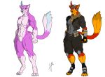  1ceberg absurd_res anthro blue_eyes breasts claws clothing equid felid feline female fur hi_res horn lego mammal muscular muscular_female nude pink_fur red_fur shirt standing tank_top the_lego_movie topwear ultrakatty unicorn unikitty 