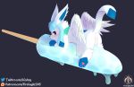  2019 blush eeveelution female food glaceon hi_res neroj nintendo paws pok&eacute;mon pok&eacute;mon_(species) popsicle pussy scarf senz solo video_games wet wings 