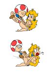 balls breasts female funny highres large_penis male mario_(series) nintendo nude penis princess_peach stomach_bulge toad 