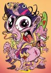  2016 balls dragon duo equid feces feral friendship_is_magic grotesque hair hi_res horn hybrid looking_at_viewer mammal monster my_little_pony nightmare_fuel orange_background penis simple_background spike_(mlp) tagme themrock twilight_sparkle_(mlp) unicorn urine 