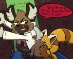  2019 aggressive_retsuko ailurid anal anthro balls butt canid canine clothed clothing digital_media_(artwork) duo erection fenneko haida hyaenid male male/male mammal nude open_mouth oral red_panda resasuke retsuko rimming sanrio sex spotted_hyena zackdadawg 