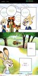  2019 absurd_res anthro canid canine clothed clothing comic disney english_text female fennec finnick fox fur hi_res judy_hopps lagomorph leporid male mammal nick_wilde ocerydia rabbit text zootopia 