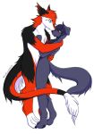  azel couple_(disambiguation) datkawaiiwolfy fluffy hi_res hug male sergal vsa&#039;ar 