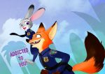  2019 anthro canid canine clothed clothing disney female fox fur green_eyes hi_res judy_hopps lagomorph leporid male mammal miroukitsu nick_wilde purple_eyes rabbit simple_background zootopia 