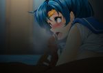  bishoujo_senshi_sailor_moon blue_eyes blue_hair censored clothed_female_nude_male fellatio mizuno_ami nanashi_noiji nude oral sailor_mercury saliva short_hair 