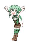  animated boots clothing elf footwear goblin_slayer green_hair hair high_elf_archer humanoid pointy_ears simple_background smile エニグマ 