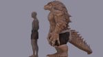  16:9 3d_(artwork) anthro clothed clothing croc digital_media_(artwork) human korboryn male mammal model_sheet muscular muscular_male scalie side_view size_difference topless 