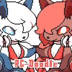  1:1 2019 alolan_vulpix animated blue_eyes bow clothing digital_media_(artwork) duo female hair looking_at_viewer loop low_res nintendo pc-doodle pixel_(artwork) pixel_animation pok&eacute;mon pok&eacute;mon_(species) pok&eacute;morph red_eyes regional_variant video_games vulpix 